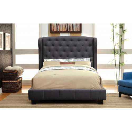 Gray California King Diamond Tufted Wingback Headboard and Footboard ONLY (SB1125)