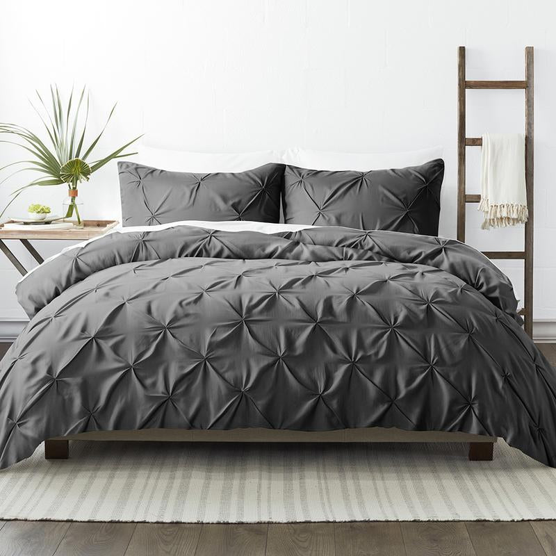 PINCH-PLEAT 3-PIECE DUVET KING COVER SET EC1348