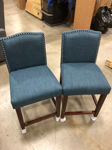 Set of 2 - 24" Camelot Nailhead Trim Counter Stool Hardwood