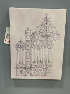 'Iron Gate Design II' Graphic Art Print on Canvas