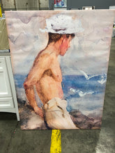 Load image into Gallery viewer, &#39;Study of a Young Man Looking Out to Sea&#39; Oil Painting Print on Wrapped Canvas
