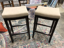 Load image into Gallery viewer, Set of 2 Nail Head Backless Bar Stool Upholstered Seat
