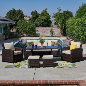 Cheshire 5 Piece Rattan Sofa Seating Group with Cushions