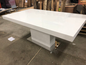 Zenith Modern White Extendable Dining Table (Leaf NOT included)