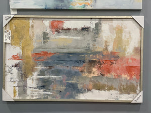 'Blush Abstract' Framed Canvas Wall Art