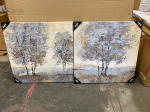 Tree Painting Print on Canvas 2 Piece Set 32 x 32(2139RR)