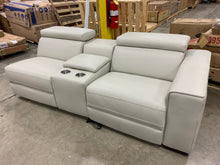 Load image into Gallery viewer, Felsenthal Leather Reclining Sectional 3 Piece Set (Silver Gray)
