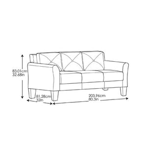 Ibiza Microfiber 80.3” flared arm sofa - 780CE