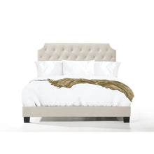 Load image into Gallery viewer, Queen Beige Idlewood Tufted Upholstered Low Profile Standard Bed
