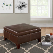 Load image into Gallery viewer, Ignacio 28&#39;&#39; Wide Faux Leather Square Storage Ottoman with Storage

