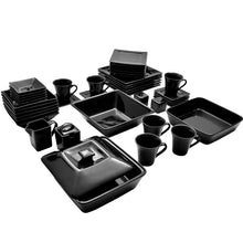 Load image into Gallery viewer, Ilse Black Square 36 Piece Dinnerware Set - AS IS (174MM)
