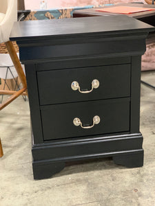 Louis Philippe III Black Transitional Style Nightstand