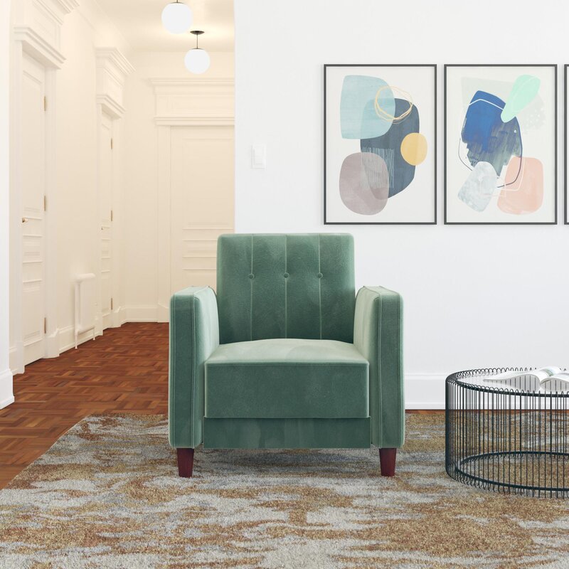 Imani 32'' Wide Tufted Velvet Armchair