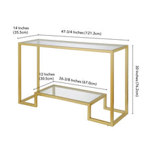 Load image into Gallery viewer, 30&quot; H x 47.75&quot; W x 14&quot; D Gold Imel Console Table OG431
