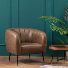 Load image into Gallery viewer, Indianola Modern Channel Tufted Barrel Accent Chair
