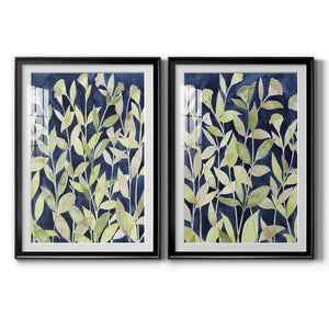 24" H x 37" W x 1" D Indigo Blooming Night I - 2 Piece Picture Frame Painting Set (Set of 2)