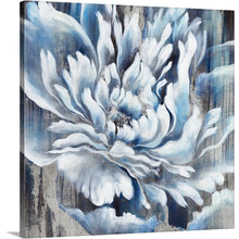 Load image into Gallery viewer, 24&quot; H x 24&quot; W x 1.25&quot; D Indigo Fleur III by Rikki Drotar - Painting on Canvas
