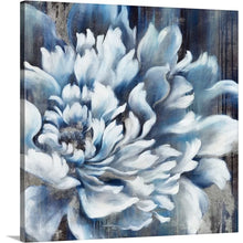 Load image into Gallery viewer, 24&quot; H x 24&quot; W x 1.25&quot; D Indigo Fleur IV by Rikki Drotar - Painting on Canvas
