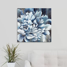 Load image into Gallery viewer, 24&quot; H x 24&quot; W x 1.25&quot; D Indigo Fleur IV by Rikki Drotar - Painting on Canvas
