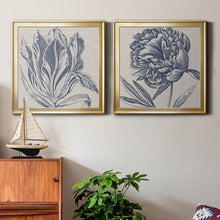 Load image into Gallery viewer, 17.5&quot; H x 35&quot; W x 1.5&quot; D Indigo Floral On Linen I - 2 Piece Print
