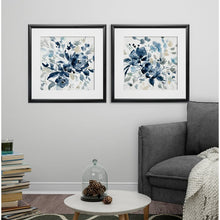 Load image into Gallery viewer, Navy Indigo Garden I 2 Piece Framed Print Set Black Frame #1422HW
