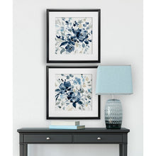 Load image into Gallery viewer, Navy Indigo Garden I 2 Piece Framed Print Set Black Frame #1422HW
