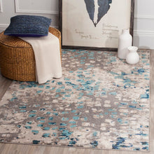 Load image into Gallery viewer, Indira Abstract Gray/Light Blue Area Rug
