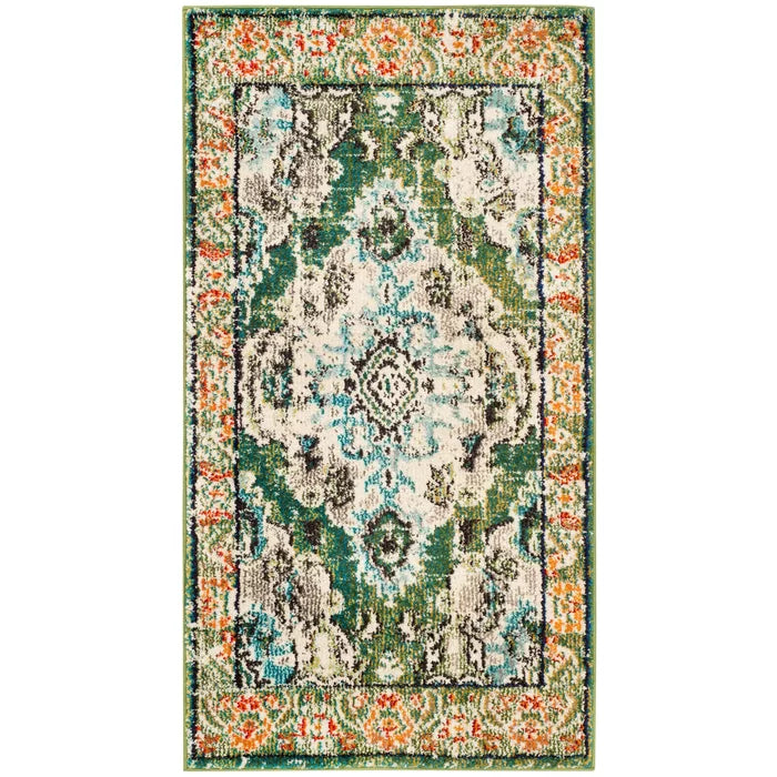 Indira Handmade Performance Forest Green Rug, Rectangle 2'2