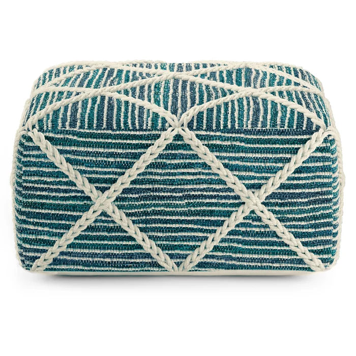 Ine 20'' Wide Square Geometric Pouf Ottoman