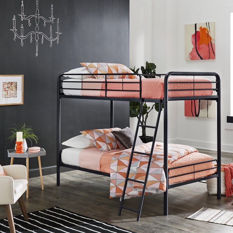 Inko Twin Over Twin Metal Standard Bunk Bed by Mack & Milo™ MRM2419