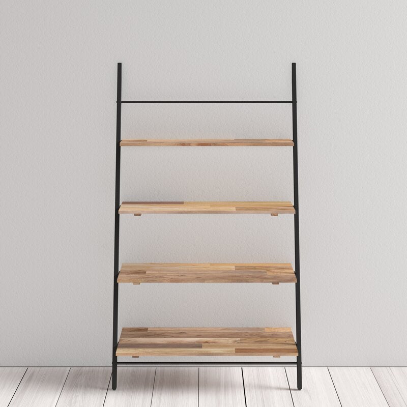 Innes 71.8'' H x 42.2'' W Steel Ladder Bookcase 6075RR