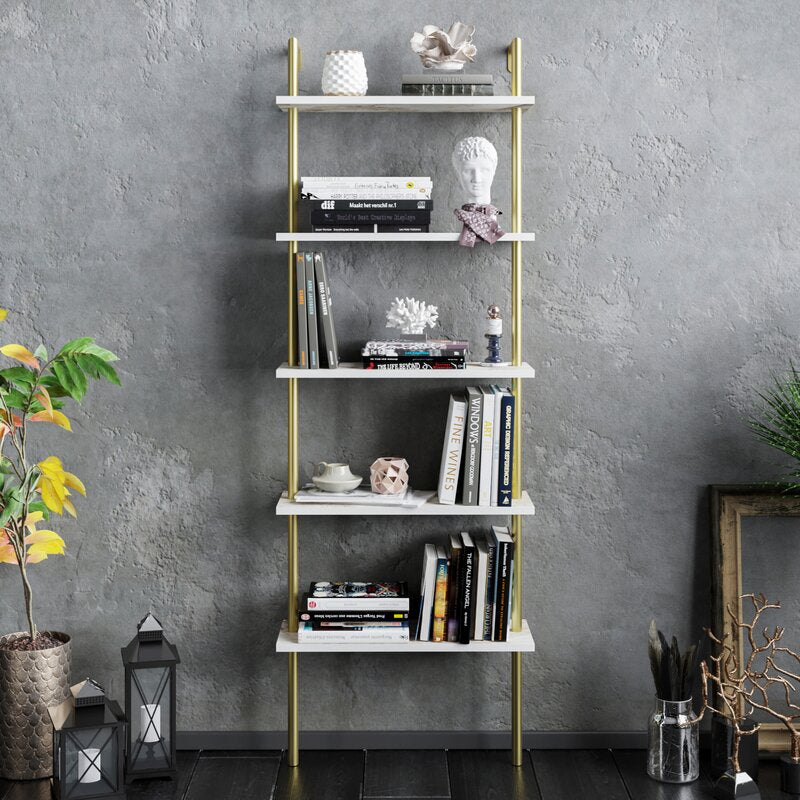 Innis 68.5'' H x 23.6'' W Iron Ladder Bookcase
