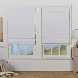 27"W x 72"L White Insulating Cordless Blackout Roman Shade