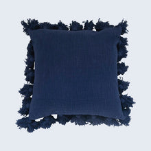 Load image into Gallery viewer, Navy Blue Interlude Luxurious Square Cotton Pillow Cover and Insert GL579
