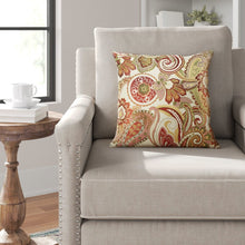 Load image into Gallery viewer, 16.5&quot; x 16.5&quot; White/Burgandy/Green Iolanthe Square Throw Pillow (Set of 2) GL1127
