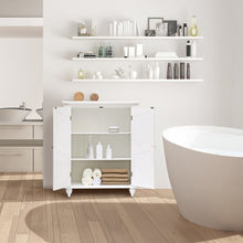 Load image into Gallery viewer, Ione 27" W x 34" H x 13.75" D Free-Standing Bathroom Cabinet White #1425HW
