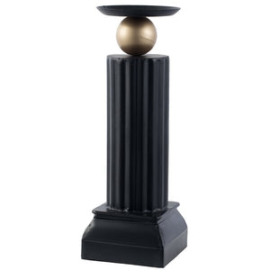 15" H x 5" W x 5" D Iron Candle Holder Black, Gold