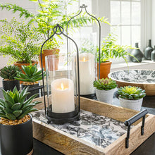 Load image into Gallery viewer, 16.5&quot; H x 5.5&quot; W x 5.5&quot; D Iron Lantern
