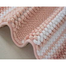 Load image into Gallery viewer, Irvine Blush Rectangular Polyester Non-Slip Striped Bath Rug #910ND

