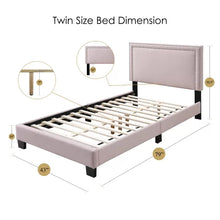 Load image into Gallery viewer, Isabela Upholstered Low Profile Platform Bed twin
