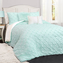Load image into Gallery viewer, Full/Queen Comforter + 2 Shams + 2 Throw Pillows Aqua Ishee Comforter Set 306AH
