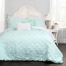 Load image into Gallery viewer, Full/Queen Comforter + 2 Shams + 2 Throw Pillows Aqua Ishee Comforter Set 306AH
