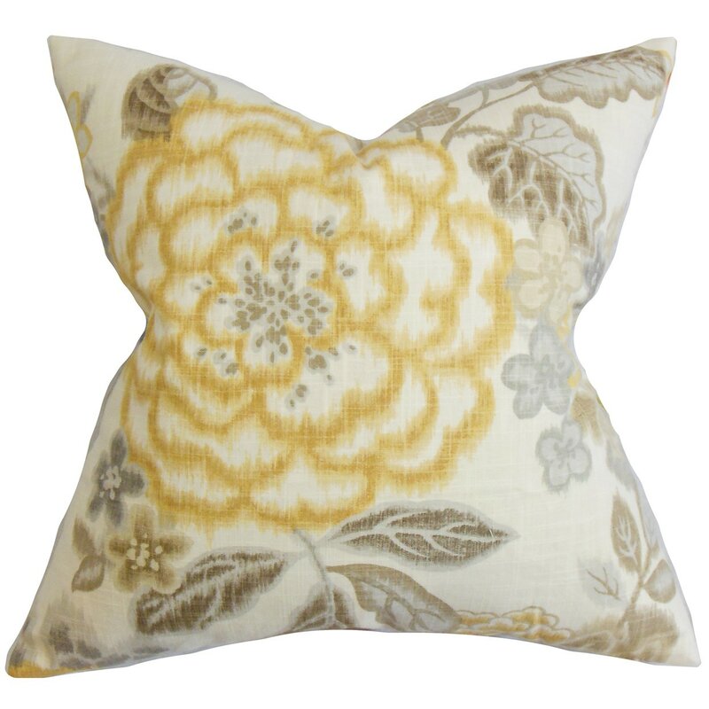 Islip Floral Cotton Throw Pillow Cover MRM4201