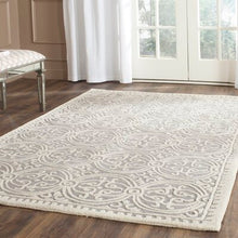 Load image into Gallery viewer, Brunswick Handmade Tufted Wool Silver/Ivory Area Rug 619CDR
