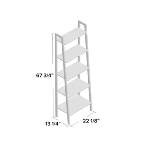 Brown Jabari 67.7'' H x 22.1'' W Steel Ladder Bookcase