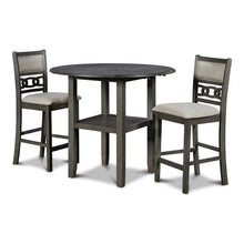 Load image into Gallery viewer, 37.75&#39;&#39; H x 15.75&#39;&#39; W x 21.25&#39;&#39; D Gray Jackins Counter Height Drop Leaf Solid Wood Dining Set
