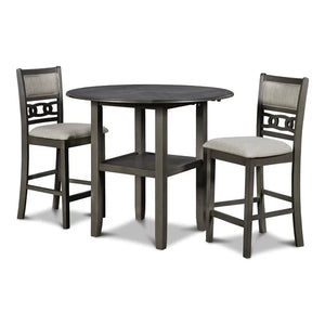 37.75'' H x 15.75'' W x 21.25'' D Gray Jackins Counter Height Drop Leaf Solid Wood Dining Set