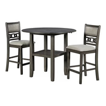 Load image into Gallery viewer, 37.75&#39;&#39; H x 15.75&#39;&#39; W x 21.25&#39;&#39; D Gray Jackins Counter Height Drop Leaf Solid Wood Dining Set
