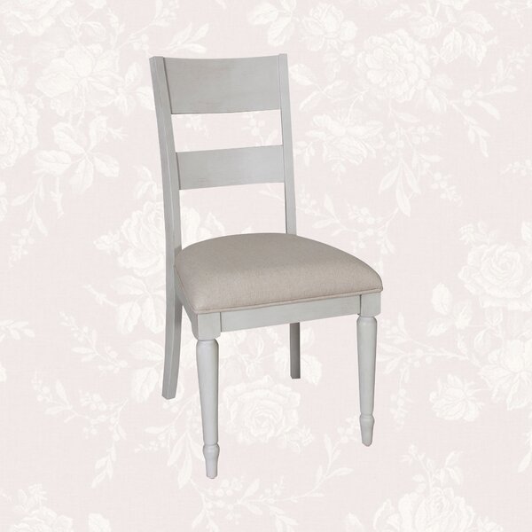 Jaclin Linen Ladder Back Side Chair Set of 2 Dove Gray(2413RR)