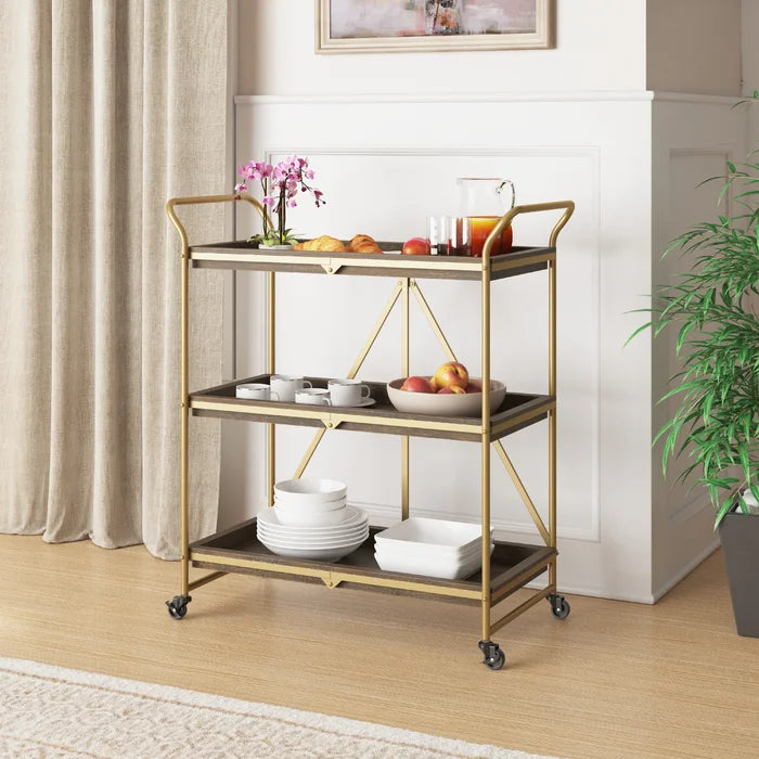 Jaguarn 32'' Wide Bar Cart with Removable Serving Tray